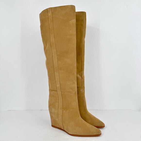 Vince Camuto Womens Tiasie Over the Knee Wedge Boots US 11 M Tan Suede NWOB - Picture 5 of 11